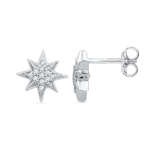 10KT White Gold 0.10CTW DIAMOND FASHION EARRING