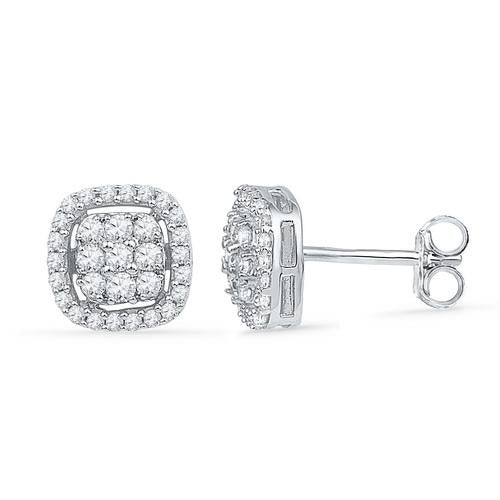 10KT White Gold 0.50CTW DIAMOND FASHION EARRING