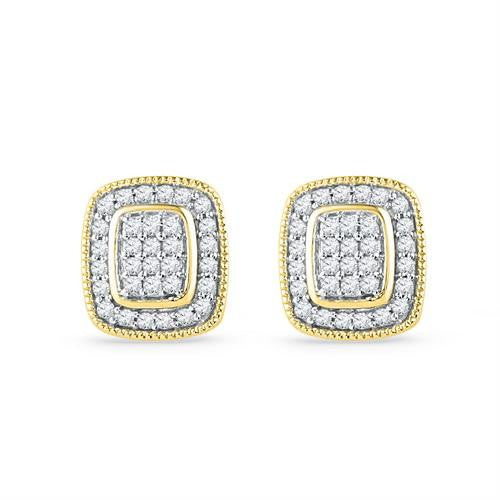 10K Yellow-gold 0.25CTW DIAMOND FASHION EARRING