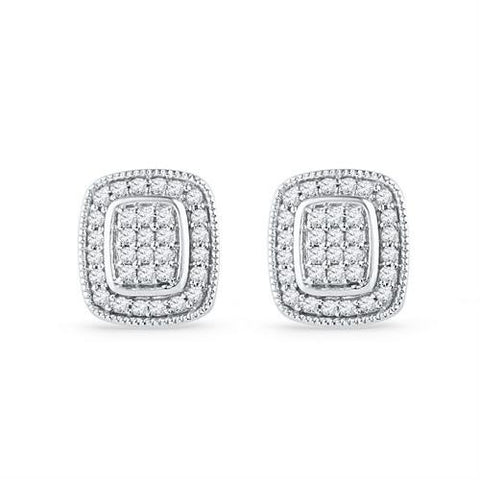 10KT White Gold 0.25CTW DIAMOND FASHION EARRING