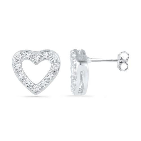 10KT White Gold 0.13CTW DIAMOND FASHION EARRING