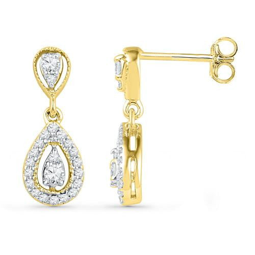 10K Yellow-gold 0.36CTW DIAMOND FASHION EARRING