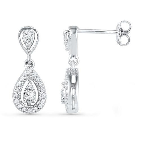 10KT White Gold 0.36CTW DIAMOND FASHION EARRING