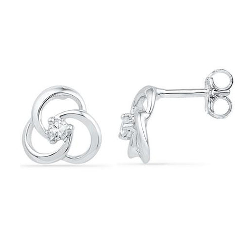 10KT White Gold 0.10CTW DIAMOND FASHION EARRING