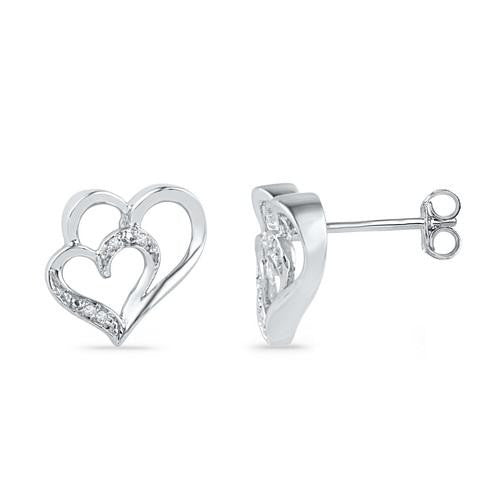 10KT White Gold 0.03CTW DIAMOND FASHION EARRING