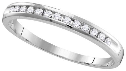 14KT White Gold 0.53CTW-Diamond MACHINE SET BAND