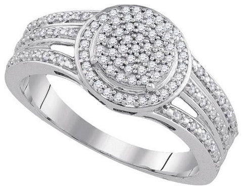 14KT White Gold 0.27CTW DIAMOND MACHINE SET BAND