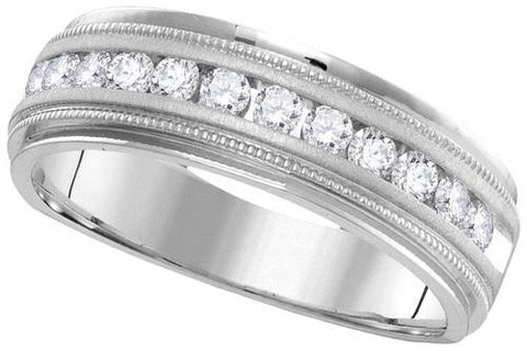 14KT White Gold 0.25CTW-Diamond MENS BAND