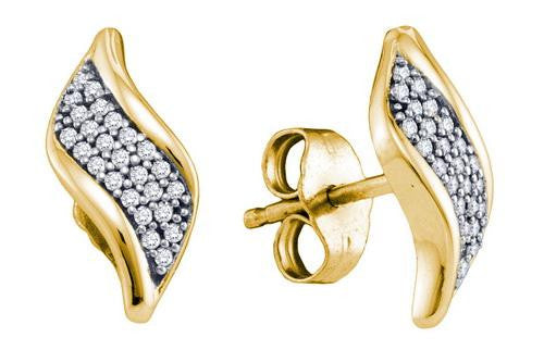 10K Yellow-gold 0.15CTW DIAMOND MICRO-PAVE EARRING