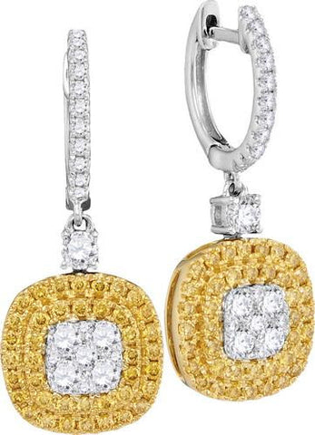 18KT White Gold 1.43CTW DIAMOND FASHION EARRING