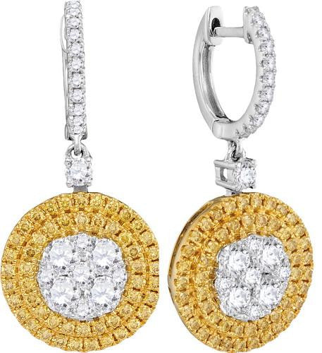 18KT White Gold 2.29CTW DIAMOND FASHION EARRINGS