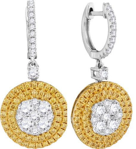 18KT White Gold 2.29CTW DIAMOND FASHION EARRINGS