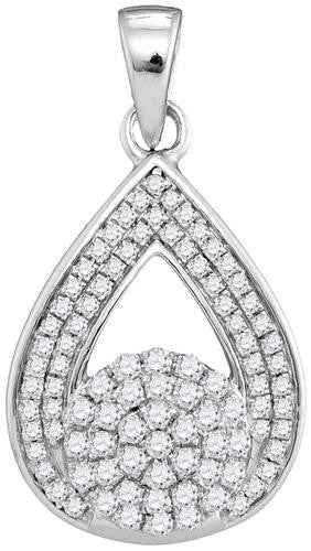 10KT White Gold 0.33CTW DIAMOND FASHION PENDANT