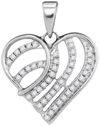 10KT White Gold 0.25CTW DIAMOND FASHION PENDANT