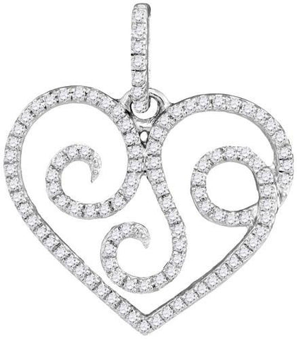 10KT White Gold 0.33CTW DIAMOND FASHION PENDANT