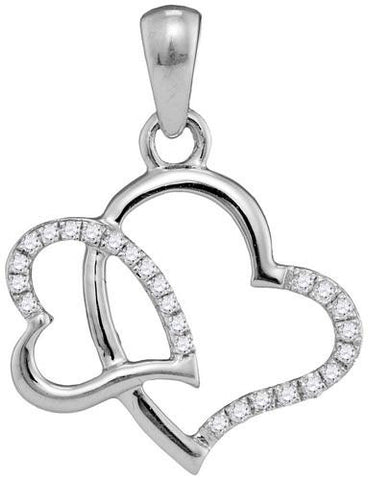 10KT White Gold 0.10CTW DIAMOND FAHION PENDANT