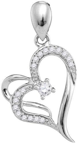 10KT White Gold 0.25CTW DIAMOND FASHION PENDANT