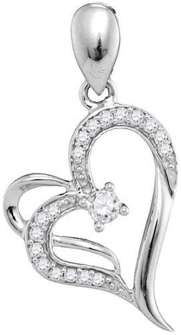 10KT White Gold 0.25CTW DIAMOND FASHION PENDANT