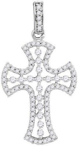 10KT White Gold 0.50CTW DIAMOND FASHION PENDANT