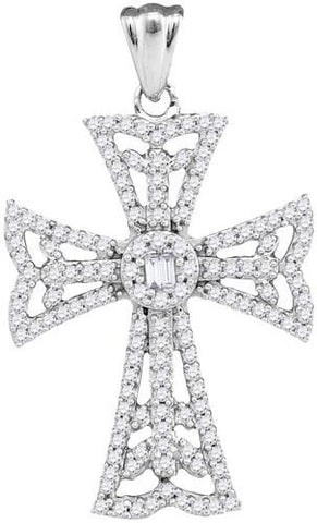 10KT White Gold 0.50CTW DIAMOND FASHION PENDANT