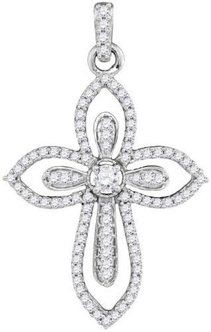 10KT White Gold 0.50CTW DIAMOND FASHION PENDANT