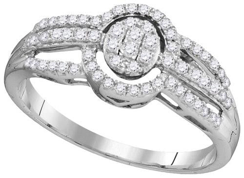 10KT White Gold 0.33CTW DIAMOND FASHION RING