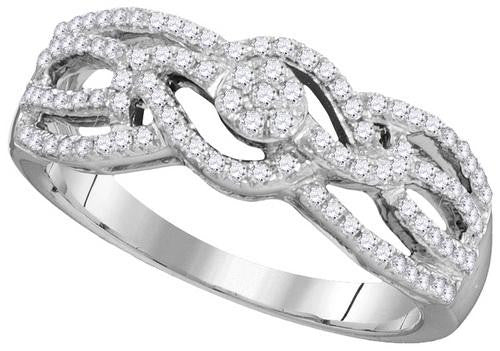 10KT White Gold 0.33CTW DIAMOND FASHION RING