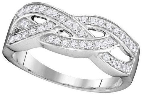 10KT White Gold 0.35CTW DIAMOND FASHION BAND