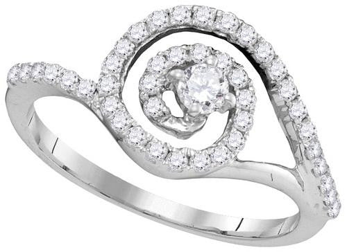 10KT White Gold 0.55CTW DIAMOND FASHION RING