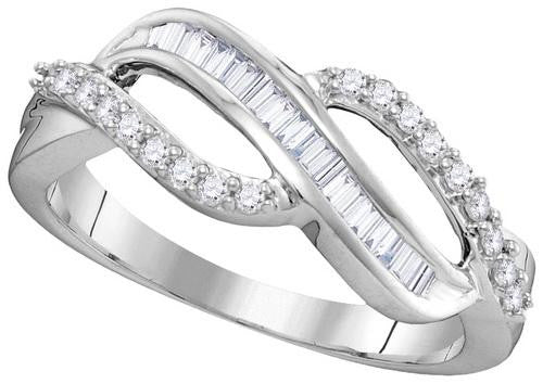 10KT White Gold 0.33CTW DIAMOND FASHION RING