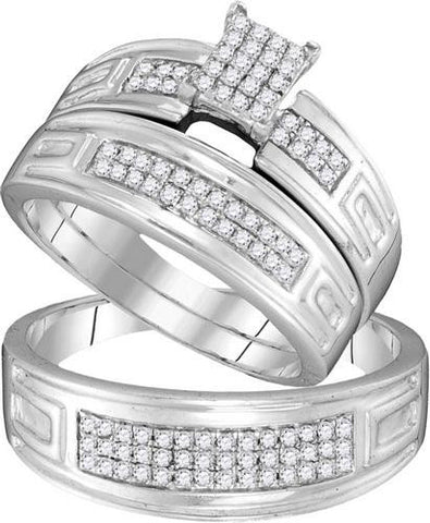 10KT White Gold 0.50CTW DIAMOND FASHION TRIO SET