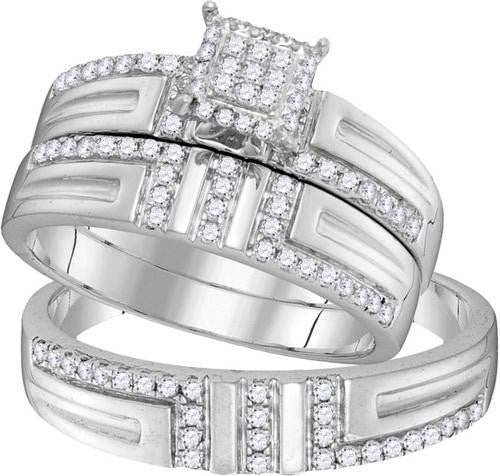 10KT White Gold 0.50CTW DIAMOND FASHION TRIO SET