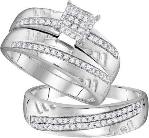 10KT White Gold 0.50CTW DIAMOND FASHION TRIO SET