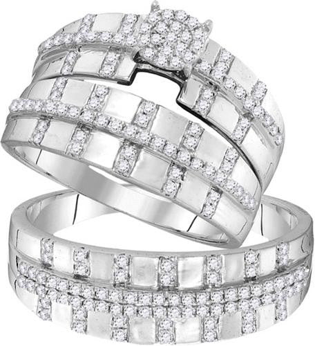 10KT White Gold 0.65CTW DIAMOND FASHION TRIO SET