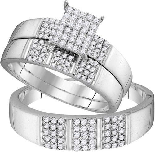 10KT White Gold 0.55CTW DIAMOND FASHION TRIO SET