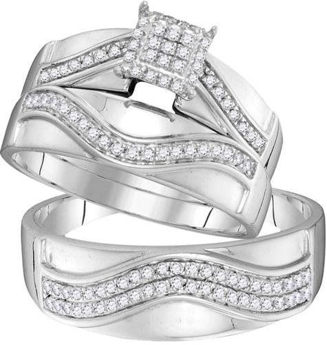 10KT White Gold 0.40CTW DIAMOND FASHION TRIO SET