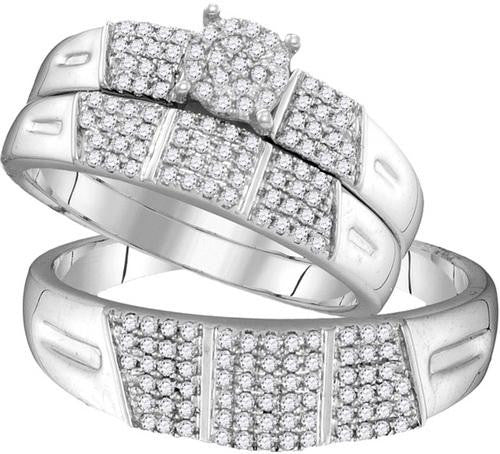 10KT White Gold 0.50CTW DIAMOND FASHION TRIO SET