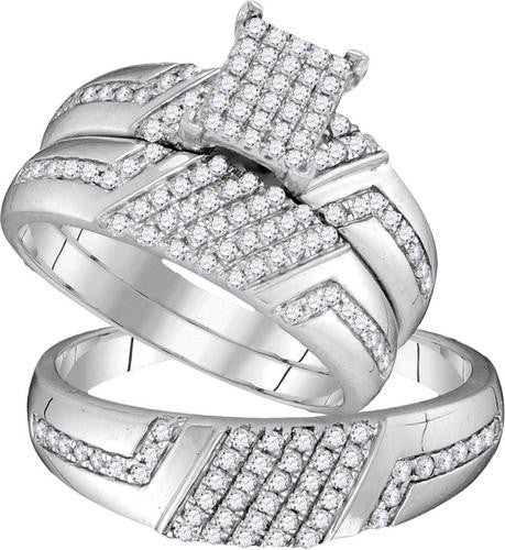 10KT White Gold 0.80CTW DIAMOND FASHION TRIO SET