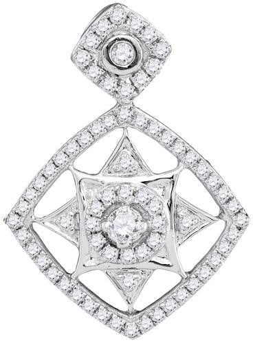 10KT White Gold 0.50CTW DIAMOND FASHION PENDANT