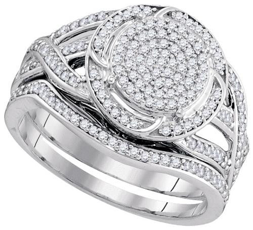 10KT White Gold 0.50CTW DIAMOND MICRO-PAVE BRIDAL RING