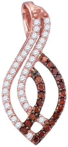 10KT Rose Gold 0.30CTW RED DIAMOND FASHION PENDANT