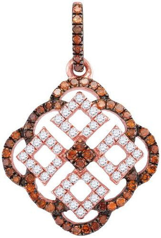 10KT Rose Gold 0.50CTW RED DIAMOND FASHION PENDANT