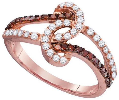 10KT Rose Gold 0.51CTW RED DIAMOND FASHION RING