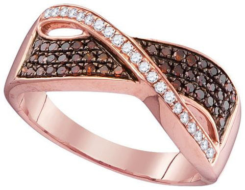 10KT Rose Gold 0.34CTW RED DIAMOND FASHION RING