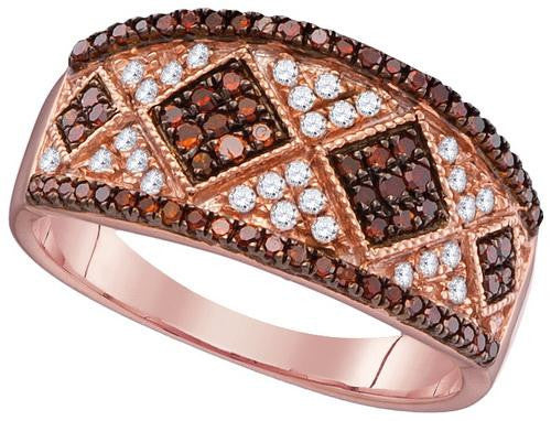 10KT Rose Gold 0.51CTW RED DIAMOND FASHION RING