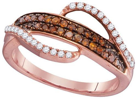 10KT Rose Gold 0.33CTW RED DIAMOND FASHION RING