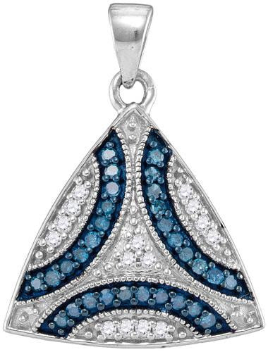 10KT White Gold 0.33CTW BLUE DIAMOND FASHION PENDANT