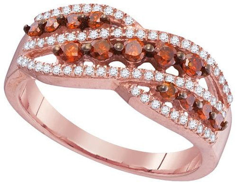 10KT Rose Gold 0.60CTW RED DIAMOND FASHION RING