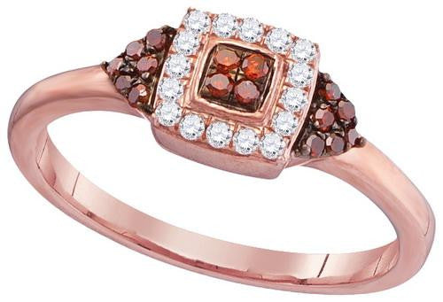 10KT Rose Gold 0.20CTW RED DIAMOND FASHION RING