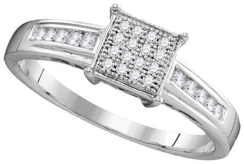 10KT White Gold 0.20CTW DIAMOND LADIES FASHION RING